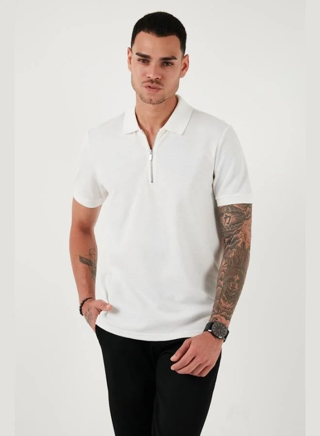 Buratti Buratti Cotton Regular Fit Zip-Up Polo Collar T-Shirt Men's POLO COLLAR T-SHIRT 5902915